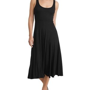 Marine Layer Lexi Rib Fit and Flare Midi Dress Size Black Sleeveless Large